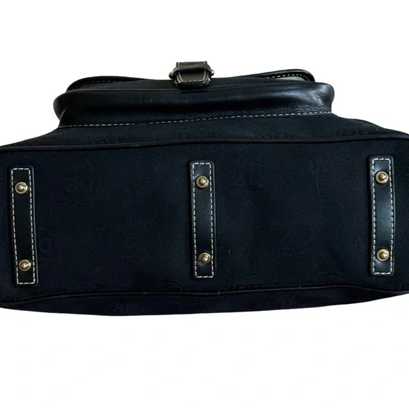 Authentic Dooney & Bourke Black Canvas Tote Bag with Leather Trim! - Picture 5 of 14